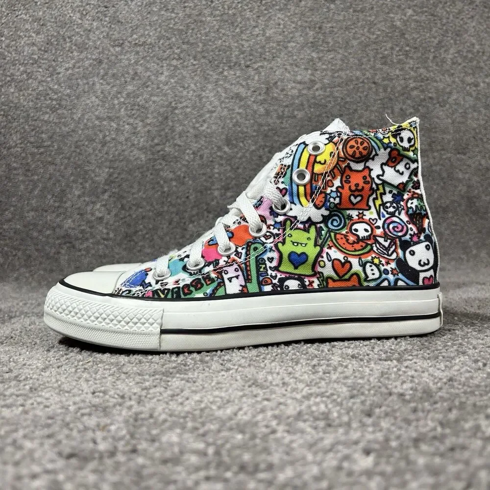 Converse Chuck Taylor All Star Hi 116900F Women’s Sz 6 Doodles Skate Shoes Used